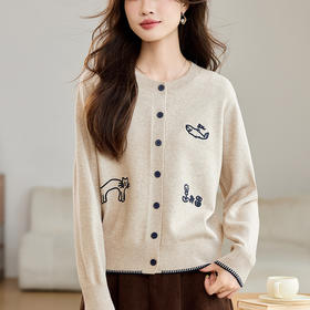 时尚漂亮减龄胖mm毛衣开衫，宽松大码针织外套CC-17-2644