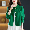 SC7-9102-168针织开衫春秋外搭大码女装2025新款气质减龄翻领毛衣秋季纯色外套 商品缩略图2