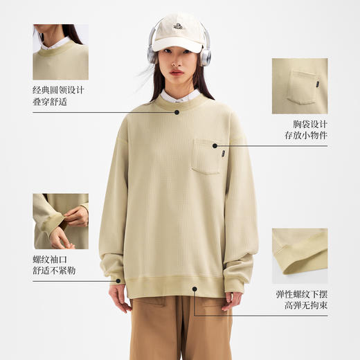 【山系】伯希和户外长袖T恤男女同款时尚华夫格休闲内搭运动上衣 商品图4