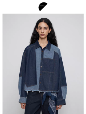 半圆/Q5131801/不规则几何拼接宽松休闲衬衫