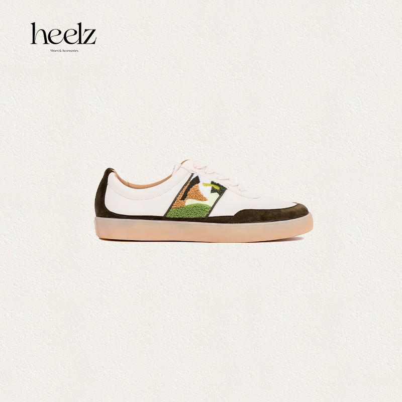 【一步一山河】heelz设计师手工鞋履 ｜非遗刺绣无铬鞣牛皮运动鞋1.5公分
