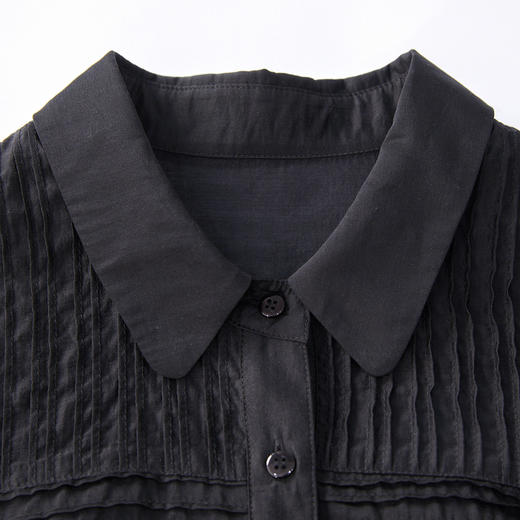 谜底通勤风衬衫七分袖女2024年夏新品百搭设计感H型衬衣242MC0531 商品图3