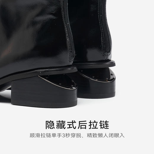 【绒里可选】星期六职场干练油蜡牛皮短靴SSD4116135/SSD4118135 商品图7