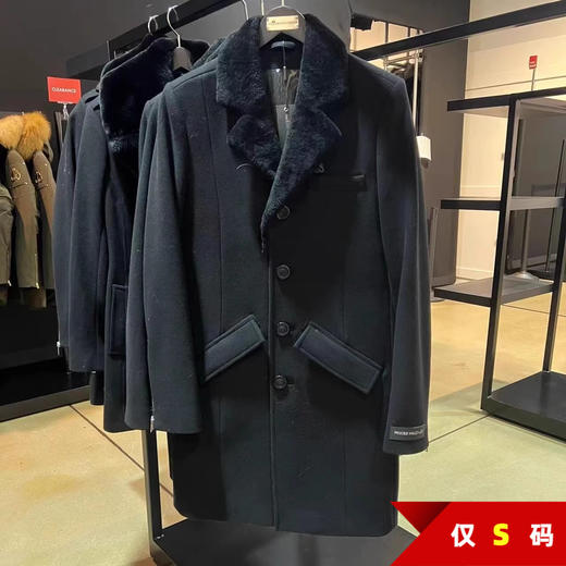 M**SE KN*CKLES 男士秋冬保暖平驳毛领长款羊毛混纺毛呢外套 商品图0