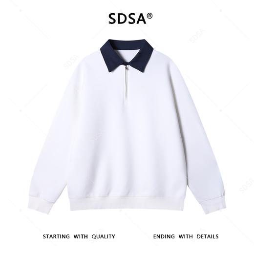 9901SDSA男士秋冬新款痞帅男装潮牌撞色半拉链翻领假两件卫衣简约时尚 商品图1