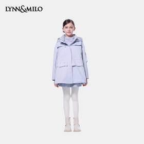 【春上新】【秋冬新品】8楼 LYNN&MILO琳麦罗 蓝色加绒三合一可拆卸防水冲锋衣