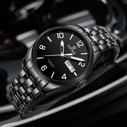 依波表手表男正品腕表潮酷双日历防水石英表钢带男士手表5176 商品图4