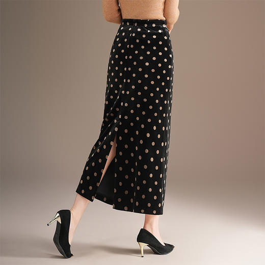 QYM 777-Y松紧高腰包臀裙时尚气质优雅开衩一步裙 商品图2