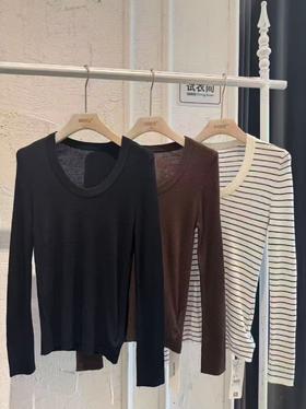 【门店同款】ENJOY秋季U领软糯针织上衣 165644550