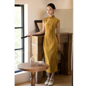 时尚改良新中式，长款坎肩袖旗袍GX-262782