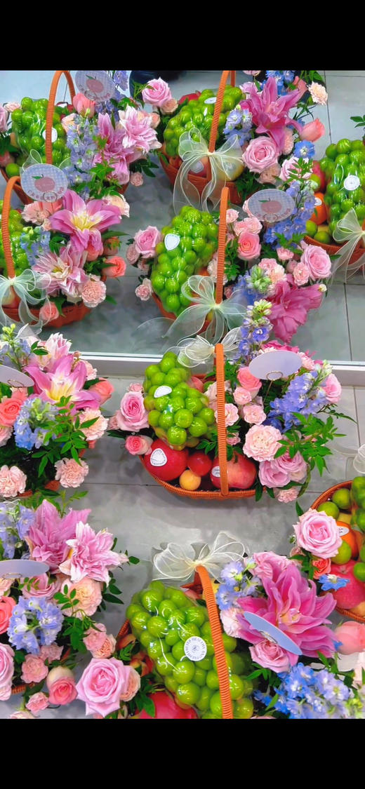 鲜花水果篮（粉紫色系）定金 商品图1