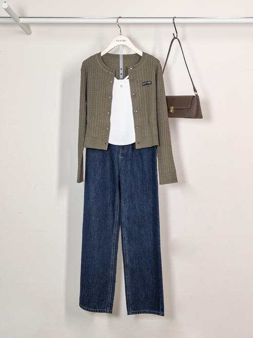 【特惠不退货】诗凡黎圆领针织衫2024秋新款外搭开衫3F8231701 商品图6