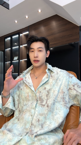 83037SDSA男士秋冬新款痞帅男装潮牌扎染磨破翻领长袖衬衫高街百搭衬衣