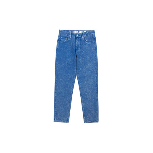 REDCHARCOAL 【红炭】蓝色水洗复古牛仔裤男宽松直筒美式街头长裤 商品图4