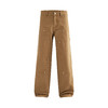 红炭男裤 卡其色铆钉工装裤男春夏新款直筒休闲裤宽松男士裤子 商品缩略图4