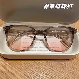 腮红色框架眼镜 折叠便携式渐变框架 超轻防紫外线 可配度数