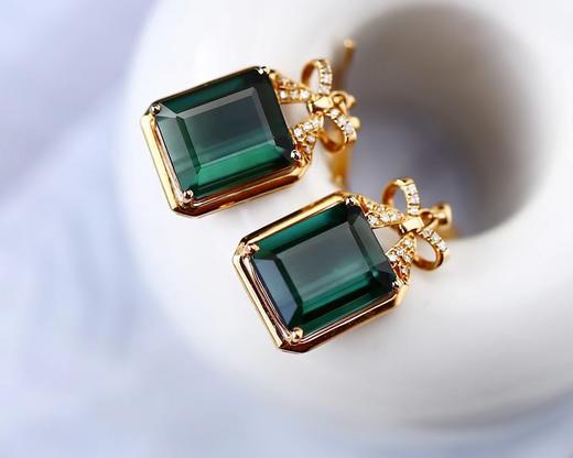 5.58ct刻面碧玺耳坠 商品图1