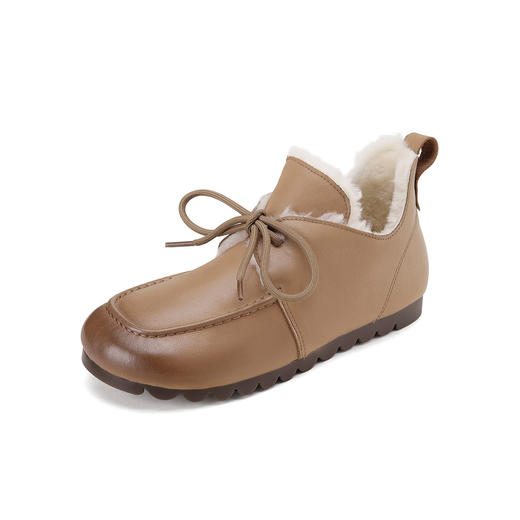 westory2024年秋冬新款休闲风厚底平跟舒适百搭毛毛鞋休闲板鞋W24DM85011 商品图1