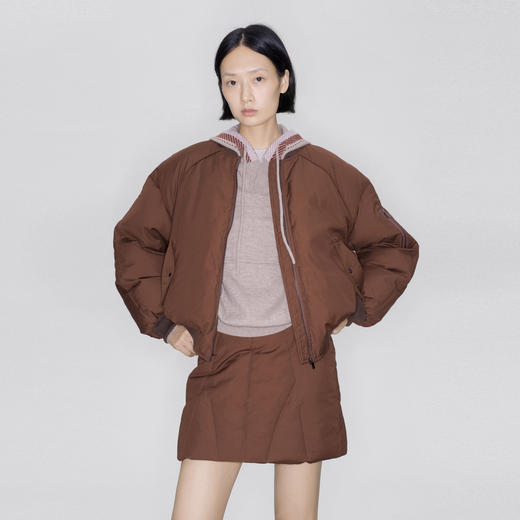 lost in echo2025早秋新款宽松拉链飞行夹克保暖鸭绒羽绒服短外套 商品图3