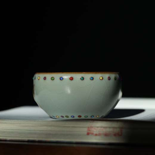 问鼎汝瓷鼎峰系列天青戊戌七宝战鼓杯（描金） 商品图3