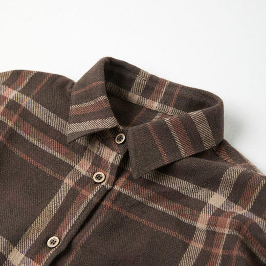 ROMI STUDIO“随性复古”全棉色织格纹工字褶翻领衬衫 RWCAS65456 商品图3