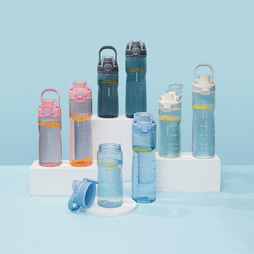 乐扣乐扣人鱼线运动水杯女塑料Tritan随手便携夏天学生男 ABF796/ABF797 商品图0