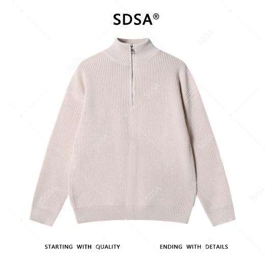 337SDSA男士秋冬新款痞帅男装潮牌纯色半拉链立领针织衫时尚休闲毛衣 商品图1