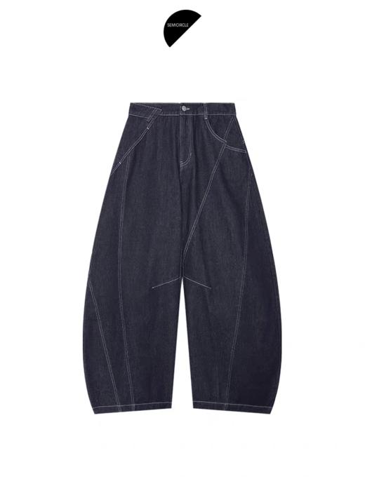 半圆/Q5753786/不规则分割阔腿牛仔裤 商品图4