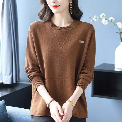 E6670-148中年女士毛衣百搭针织衫2025新款冬装遮肚子上衣大码妈妈打底衫潮 商品图2