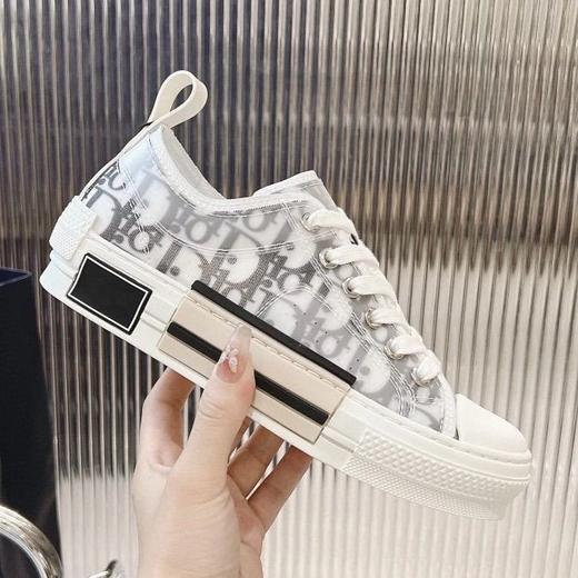 欧洲站外销男鞋透气印花时尚板鞋潮D家老花字母帆布情侣鞋休闲鞋 商品图0