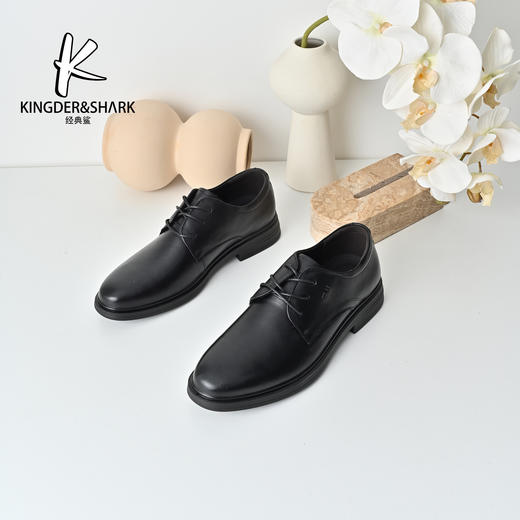 KDS经典鲨2025年秋季专柜新款男士牛皮革黑色正装商务皮鞋KW363-533011 商品图0