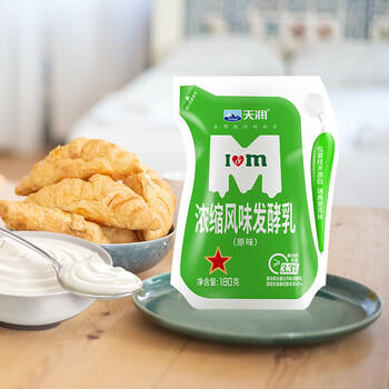 天润（TERUN）新疆特产 浓缩原味风味发酵乳低温酸奶礼盒装生鲜轻食180g*12袋 商品图2