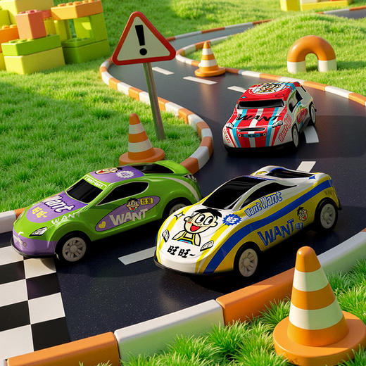 旺旺 回力驱动耐摔耐磨 旺仔回力小汽车 3个装 商品图3