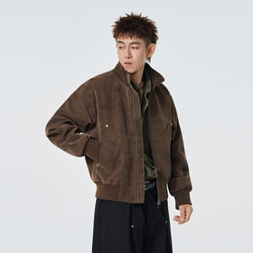 美拉德风机车风情侣超纤面料防污外套 男女同款