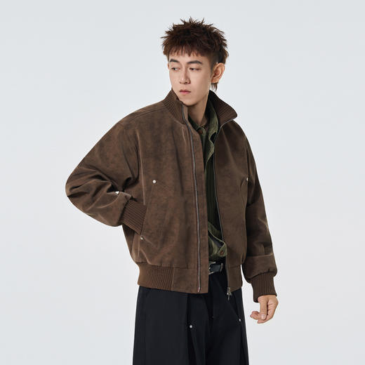 美拉德风机车风情侣超纤面料防污外套 男女同款 商品图0