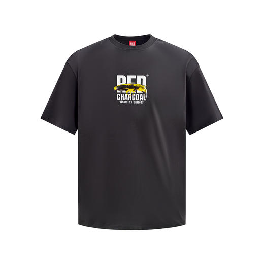 REDCHARCOAL 红炭米白色速干香蕉印花短袖T恤男夏季新款男士半袖 商品图1