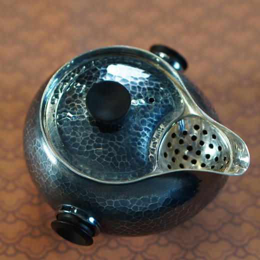  银壶锤纹圆腰盖碗 约150g左右 商品图5