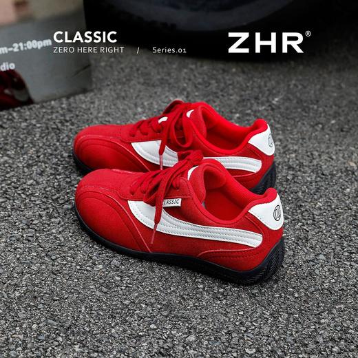 ZHR则则复古薄底德训鞋女鞋2025秋季百搭增高赛车鞋超软红色鞋子 商品图0