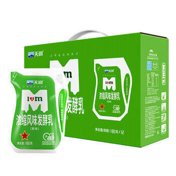 天润（TERUN）新疆特产 浓缩原味风味发酵乳低温酸奶礼盒装生鲜轻食180g*12袋 商品图6
