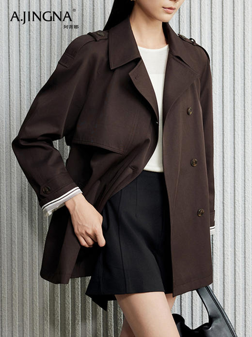 【飒爽风范】阿菁娜气质通勤一手长风衣外套F30Q205001 商品图2