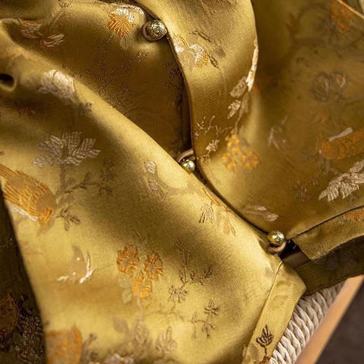 丁摩 新中式真美!重磅定织印花缎面A字马甲女装大码5ZF-9155 商品图3