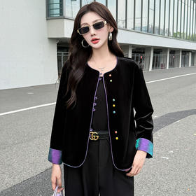 QYM 5960-Y新中式短款休闲外套国风复古上衣
