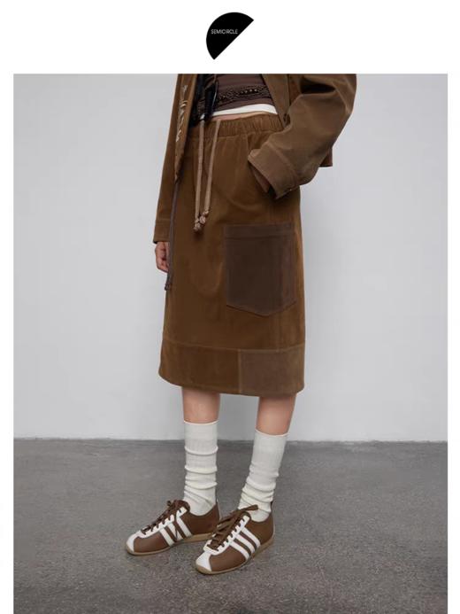 半圆/Q5239766/不规则拼接拼色复古半身裙 商品图2