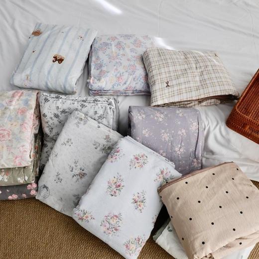 出口级小布袋水洗棉四件套，采用传统古法水洗棉工艺，触感柔软细腻，透气亲肤，四季皆宜 商品图0