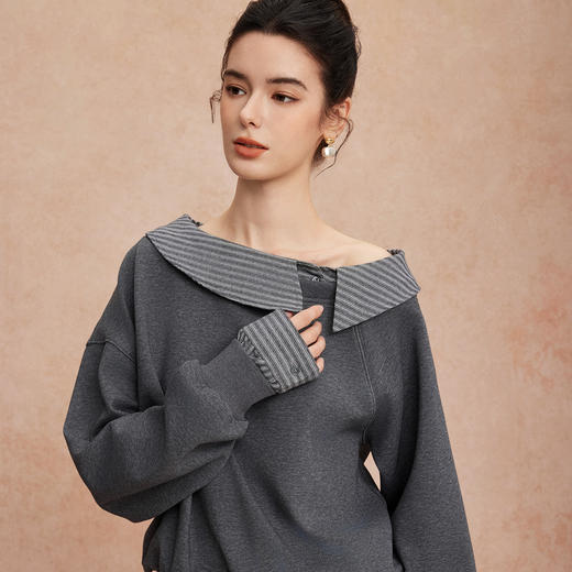 QG102斯尔丽25新款休闲时尚不费心机的套装搭配廓形上衣直筒裙减龄套装 商品图7