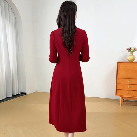 QYM SDB08-Y连衣裙气质优雅女装旗袍裙复古 商品图3