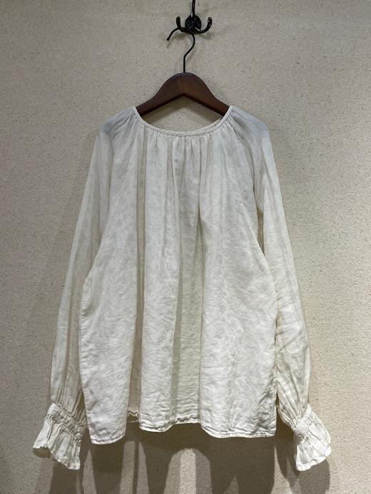 Gauze 圆领荷叶袖子上衣 商品图4