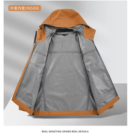 高阶品质 石墨烯发热 聚酰亚胺棉内胆 男士户外三合一可拆卸冲锋衣 保暖两件套棉外套BS23071-T 商品图3