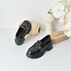 经典鲨2025年秋季专柜新款百搭黑色圆头通勤中粗跟乐福鞋女KW163-537131 商品缩略图1