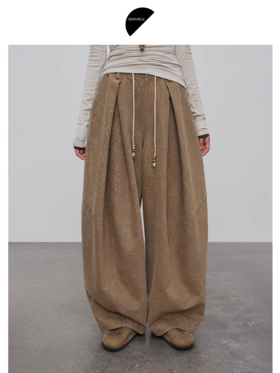 半圆/D58131069/中腰宽松休闲阔腿弯刀裤